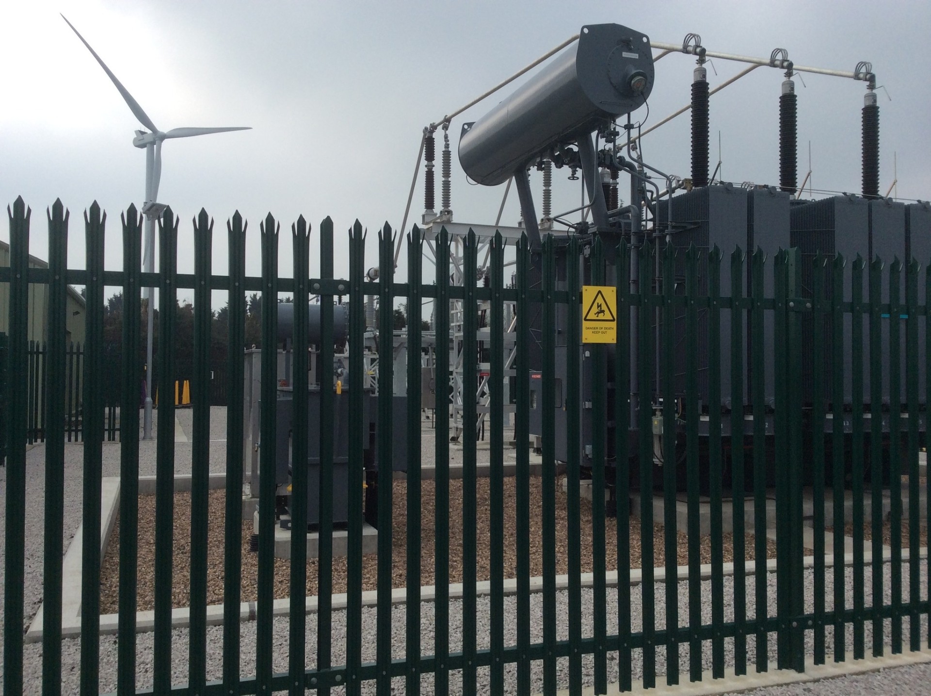 High-voltage substation and wind turbine connection